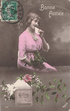 CP GOOD YEAR WOMAN ELEGANT WITH HOLLY LETTERBOX - 19980