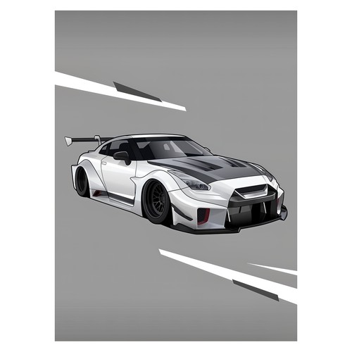 Affiche illustration voiture - affiche,