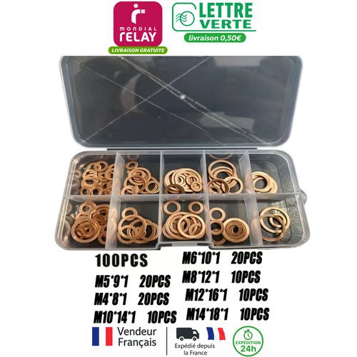 Lot 100 joints cuivre - de,