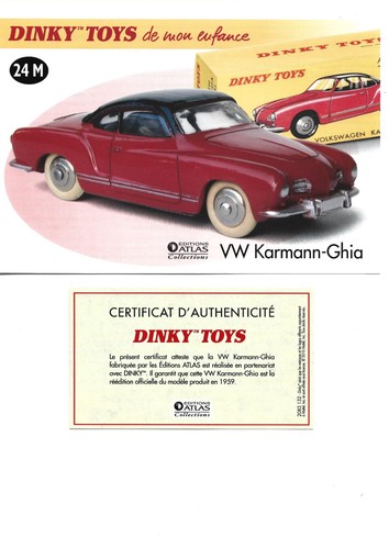 Dinky toys fiche - dinky, certificat