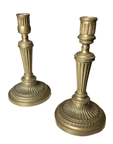 Paire bougeoirs anciens - paire, de