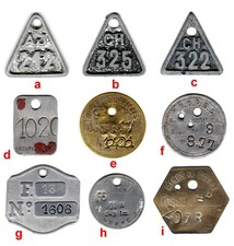 Lot de 9 Jetons de mineur des