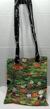 Homemade Peanuts Halloween Print Tote Bag Great Pumpkin/Boo Trick Or Treat Sack