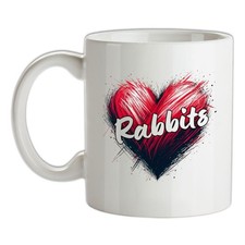 Mug En Céramique Avec Des Lapins En Forme De Cœur - Lapin Nain Hollandais Cute