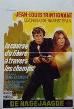 "LA COURSE DU LIÈVRE A TRAVERS LES CHAMPS" Affiche belge 1972 (J.L. TRINTIGNANT)