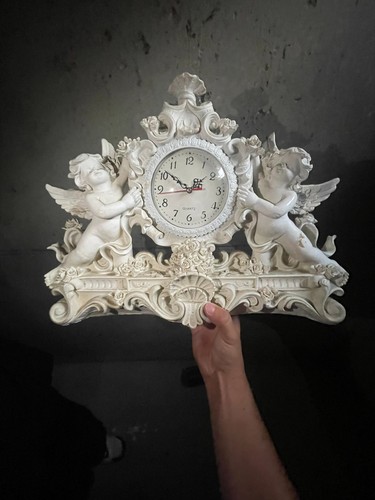 Statue horloge ange - horloge,