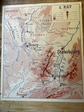 Ancienne carte scolaire murale