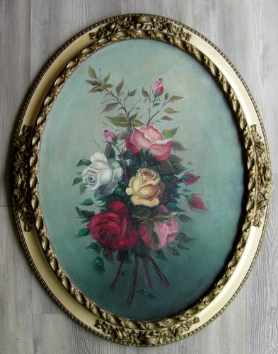 Huile sur panneau tondo - en,
