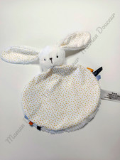 Doudou Plat Rond Lapin Blanc
