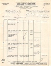 1933 LEBAUDY INVOICE - SOMMIER PARIS 1933 - SAINT LEONARD HTE VIENNE
