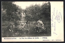 CPA Marchienne-au-Pont, Le Parc du château de Cartier, L´Etang 1902 