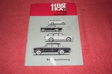Operating Instructions Manual Fiat 1100 R 2nd Edition IV/1966 Very Good