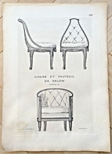 Planche d'architecture Mobilier Chaise Louis Sue & André Mare Art Déco 1921
