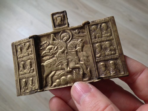 Bel icone bronze triptyque
