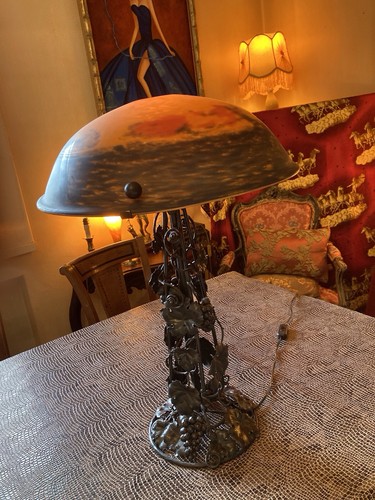 Lampe art nouveau - art,