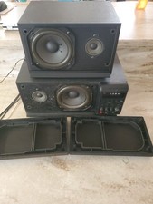 Denon DT-400 AM/FM HiFi Stereo Tabletop Clock Radio Black W Speakers Tested VTG