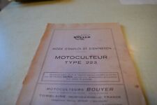 motor culture BOUYER INSTRUCTIONS FOR USE & MAINTENANCE MOTOR CULTIVATOR TYPE 223