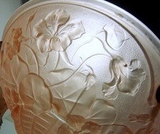 Pendant Chandelier Basin Molded Glass Paste Pink Art Nouveau Era Lalique Müller