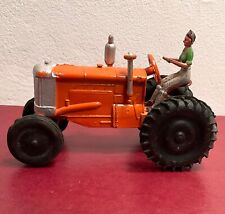 CRESCENT TOYS England #1805 vintage diecast FARM TRACTOR orange 1950 54mm Scale