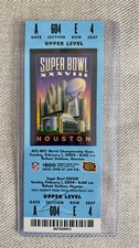 2004 SUPER BOWL XXXVIII (38) FULL FOOTBALL - MINT - AUTHENTIC TICKET- RARE - NEW