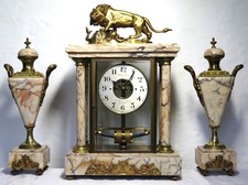 Rare pendule electrique BULLE CLOCK marbre bronze set clock (no ato)