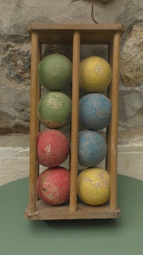 Jeu boules ancien bois - de,