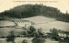 Carte LES SAUVAGES Fête des Bleus Un coin du Charpenet Repas en plein air