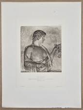 Héliogravure , 1904, Italie : VILLA HADRIANA - ANTINOÜS, fragment de bas-relief.