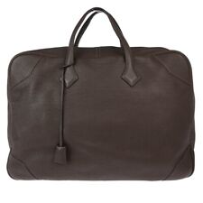 Hermes Chocolat Taurillon Clemence Victoria 50 Handbag □R 153904