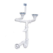 En acier inoxydable 115mm kit pour les déchets double cuisine évier piège évier
