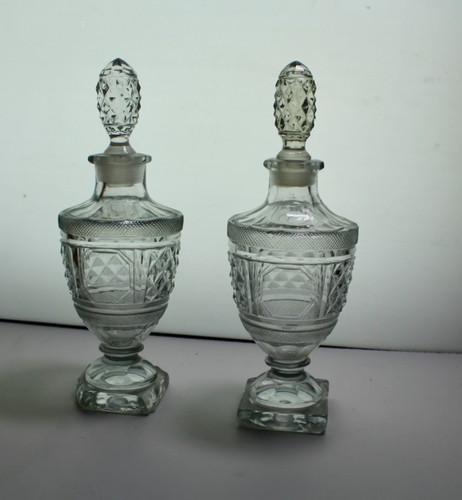 Paire flacons en - en, cristal
