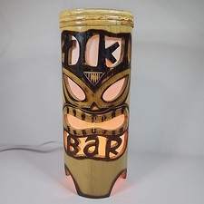 TIKI BAR Lamp Bamboo 4.5" x 11.75" EUC