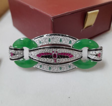 Broche Art Déco Jadéite