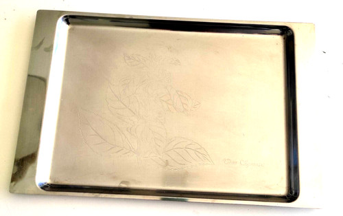 Plateau inox gravé décor - inox,