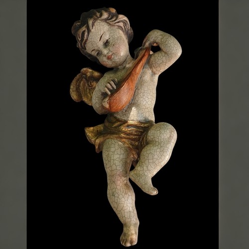 Angelot musicien ancien bois - musicien,