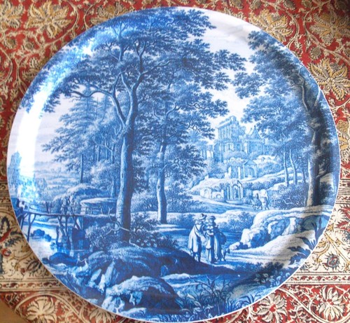 Plateau rond en - ecorce, de