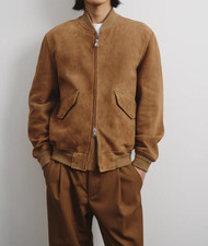 Veste en cuir daim marron