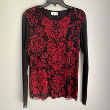 Petit Pois by Viviana G Velvet Feel Sheer Arms Popover Whimsy Goth NO SIZE TAG M