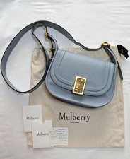 Mulberry Satchel Shoulder Bag Blue Gray Authentic Used From Japan