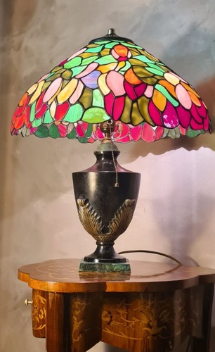 Lampe fonte acier patiné - lampe,