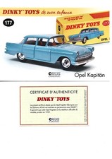 DINKY TOYS sheet + certificate OPEL CAPTAIN Dinky Toys 177 Atlas