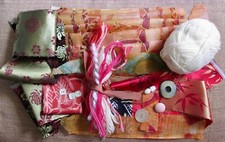 Inspiration Crafting supplies,Slow stitching,batik,silk,fabric trims,buttons