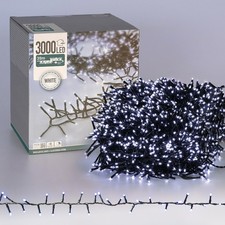 Guirlande lumineuse en grappe 39m 3000 LED blanc froid avec minuterie et 8 modes