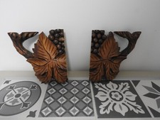 décoration en bois sculpte décor vigne  meuble console planche