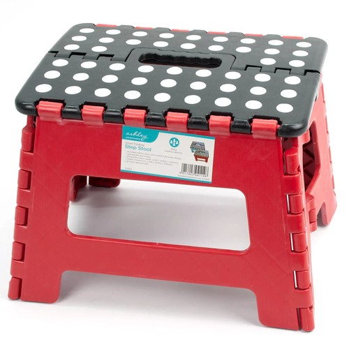 Escabeau pliable rouge - pliable,