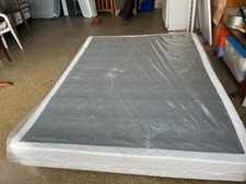 queen box spring, white, less used