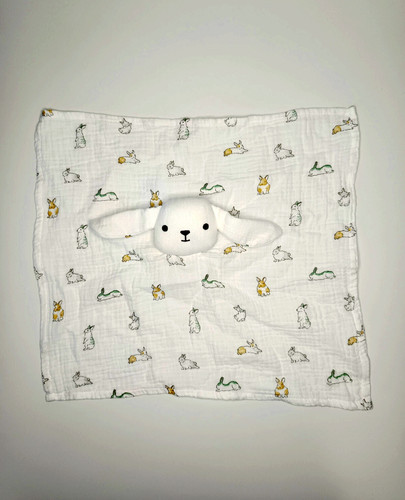 Doudou plat carré lange lapin - plat,