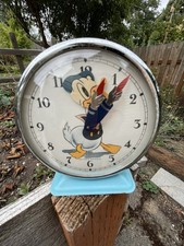 Vintage Rare-Bayard late 60’s animated Donald Duck clock Disney France Working