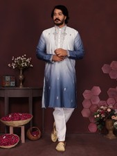 Homme Kurta Pyjama Ensemble Indien Traditionnel Costume Coton Ethnique Vêtement