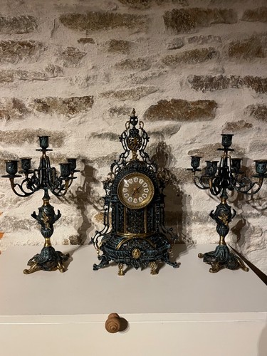 Parure cheminée bougeoirs - parure,